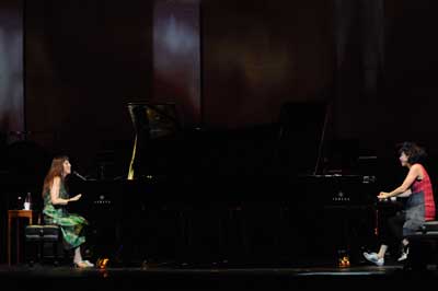 Akiko Yano and Hiromi Uehara photo by Hideo Nakajima